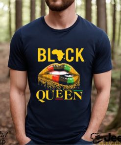 Black Queen Lip American African Flag T Shirt