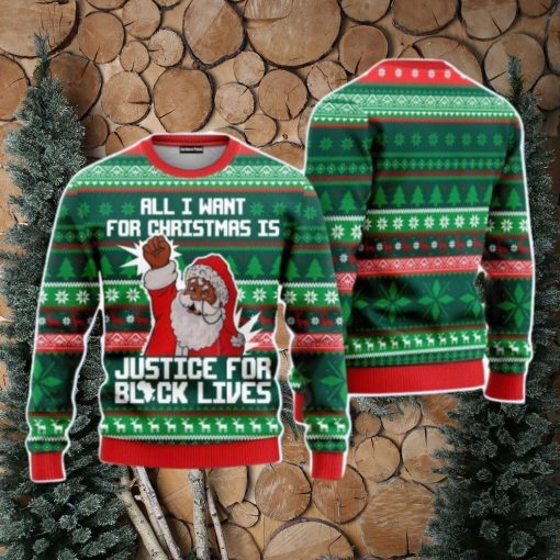 Black Santa Christmas Unisex Ugly Sweater