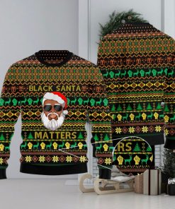 Black Santa Clause Matter Christmas Pattern Ugly Christmas Sweater Unisex 3D Sweater Christmas Gift