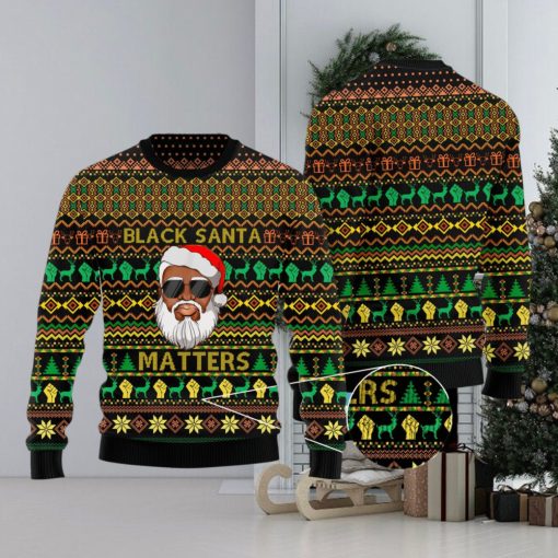 Black Santa Clause Matter Christmas Pattern Ugly Christmas Sweater Unisex 3D Sweater Christmas Gift