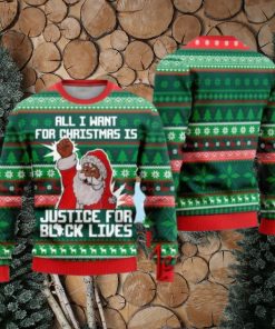 Black Santa Ugly Christmas Sweater Gift Knitting Sweater