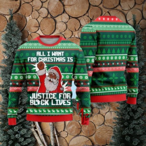 Black Santa Ugly Christmas Sweater Gift Knitting Sweater