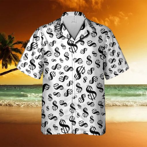 Black   White Dolar Simple Art Hawaiian Shirt Summer Gift For Men And Women