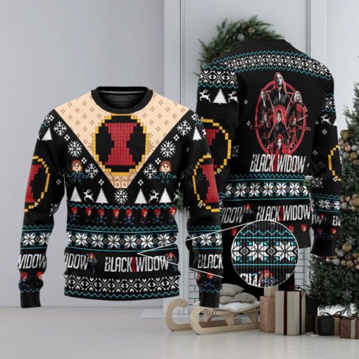 Black Widow Marvel Comics Knitted Christmas Sweater Gift Holidays