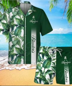 Blanton s Bourbon Tropical Leaf Short Sleeve Hawaiian Shirt