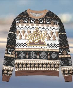 Blatz Beer Logo Snowflakes Knitted Ugly Xmas Sweater