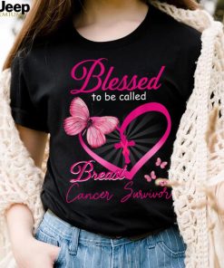 Blessed To Be Called Breast Cancer Survivor Pink Butterfly T Shirt