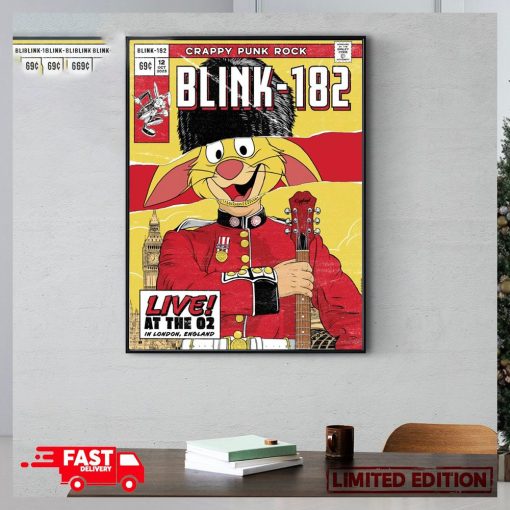 Blink 182 Event Poster Thursday October 12 2023 Live At The O2 London United Kingdom World Tour Crappy Punk Rock Poster Canvas