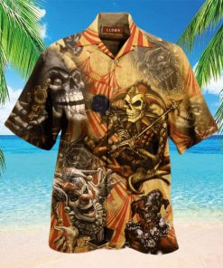 Blood A King In Heart Clown Skull Hawaiian Shirt