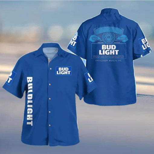 Blue Aloha Bud Light Hawaiian Shirt Beer Lovers Gift