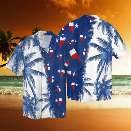 Blue American Beach 3D Full Print Hawaiian Shirt