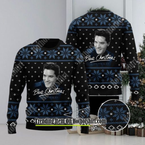 Blue Christmas Elvis Presley 3D Ugly Sweater