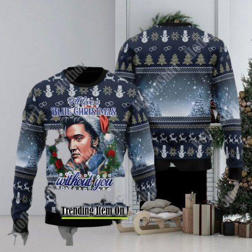 Blue Christmas Without You Elvis Presley 3D Ugly Sweater