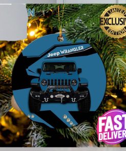 Blue Jeep Ceramic Christmas Decorations Ornament