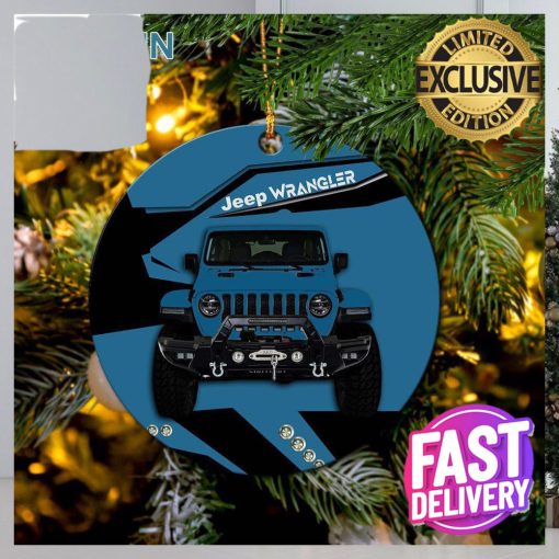 Blue Jeep Ceramic Christmas Decorations Ornament