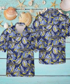 Blue Leaves And Bananas Gun Tropical Hawaiian Shirts