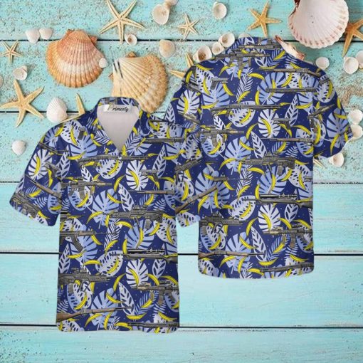 Blue Leaves And Bananas Gun Tropical Hawaiian Shirts