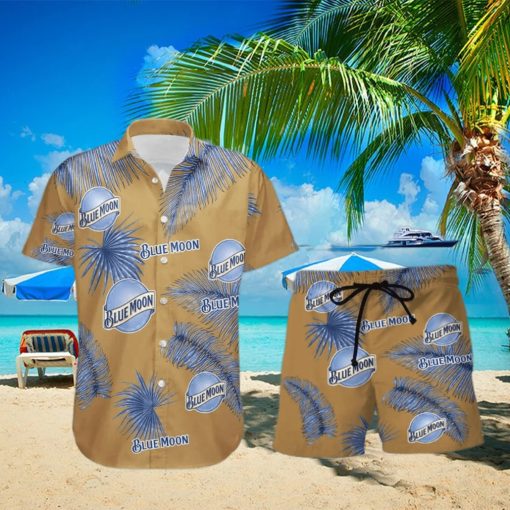 Blue Moon Beer Palm Leaves Tropical Hawaiian Shirt And Shorts Unique Summer Gift