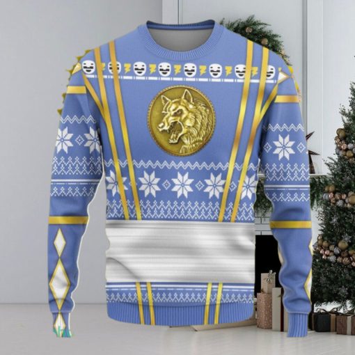 Blue Ninja Mighty Morphin Power Rangers Custom Ugly Sweater 3D Gift For Men And Women