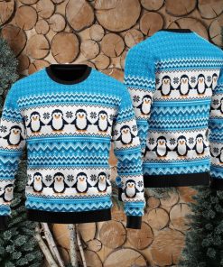 Blue Penguins Xmas Pattern Ugly Christmas Sweater Best Gift For Men And Women