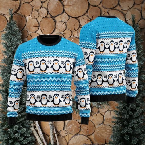 Blue Penguins Xmas Pattern Ugly Christmas Sweater Best Gift For Men And Women