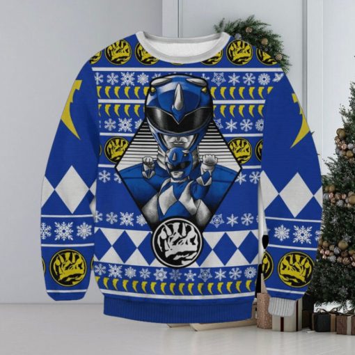 Blue Power Rangers Ugly Xmas Sweater