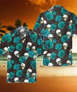 Blue Roses And Gothic Skull Hawaiian Shirt Style Gift