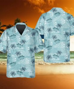 Blue Tropical Skull With Coconut Tree Hawaiian Shirt Style Gift