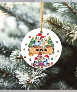 Bluey Bingo Christmas Ceramic Christmas Ornament