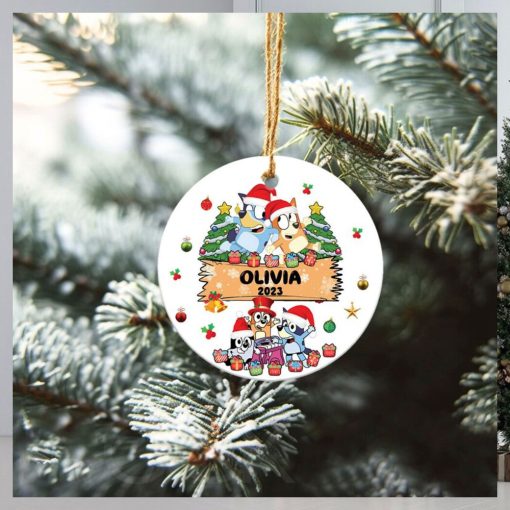 Bluey Bingo Christmas Ceramic Christmas Ornament