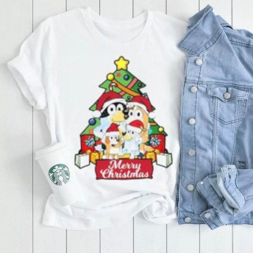 Bluey Christmas Tree T Shirt, Christmas cartoon T shirt