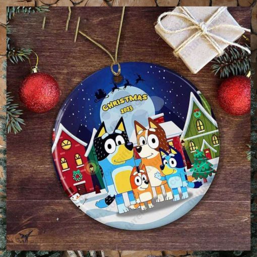 Bluey Dog Family Christmas Ornament Xmas Gift for Families