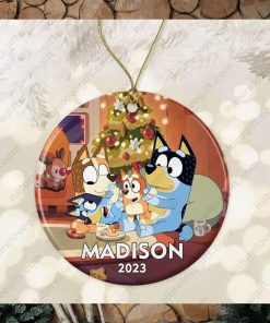 Bluey Family Custom Name On Ornament Christmas Tree Decoration