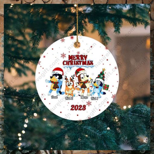 Bluey Personalized Family Ornament With Name Christmas Tree Decoration