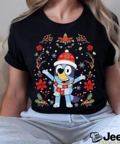 Bluey hat santa merry christmas shirt