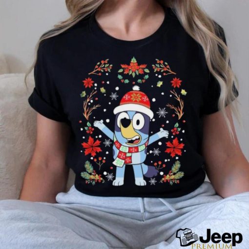 Bluey hat santa merry christmas shirt