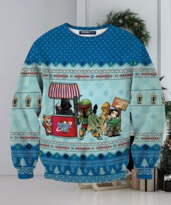 Boba Fett Boba Tea Star Wars Characters Knitted Ugly Xmas Sweater