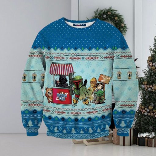 Boba Fett Boba Tea Star Wars Characters Knitted Ugly Xmas Sweater