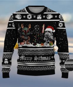 Boba Fett Darth Vader Storm Strooper Star Wars Merry Sithmas Ugly Xmas Sweater