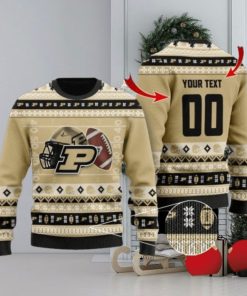 Boilermakers Custom Name & Number Personalized Knitted Ugly Christmas Sweater