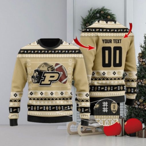 Boilermakers Custom Name & Number Personalized Knitted Ugly Christmas Sweater