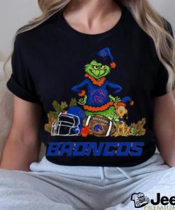 Boise state broncos funny grinch and dog Christmas shirt