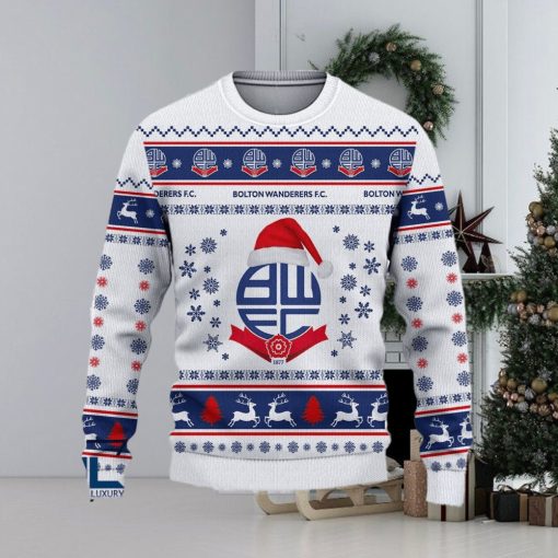 Bolton Wanderers Floral Efl Logo Team Ugly Christmas Sweater For Fans Gift Unisex Sweatshirt