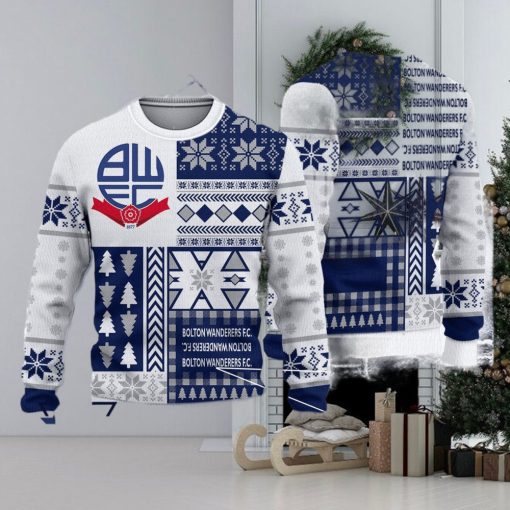 Bolton Wanderers Palm Efl Logo Team Ugly Christmas Sweater For Fans Gift Unisex Sweatshirt