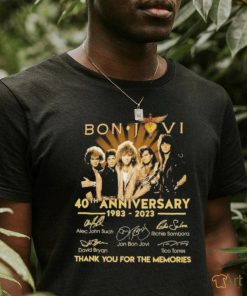 Bon Jovi 40th anniversary 1983 2023 signatures thank you for the memories shirt