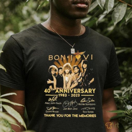 Bon Jovi 40th anniversary 1983 2023 signatures thank you for the memories shirt