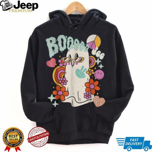 Boo Jee Floral Groovy Ghost Hippie Retro Halloween Costume T Shirt