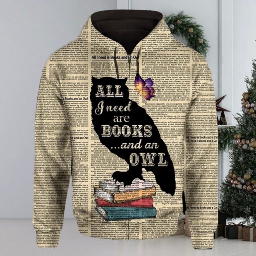 Book And Owl 3D Printed Hoodie