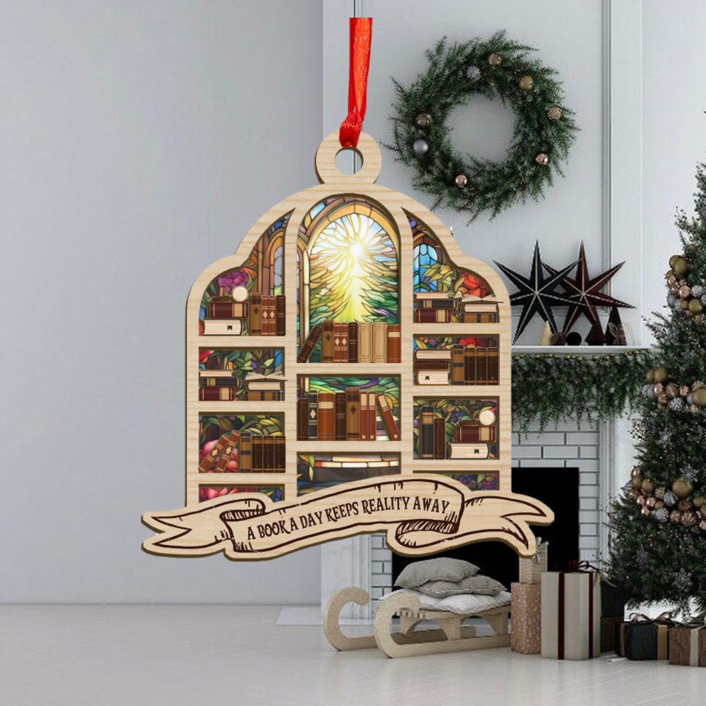 Book Away Suncatcher Ornament