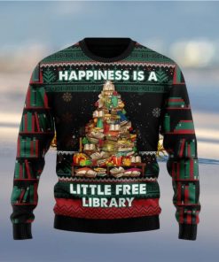 Book Free Library Chirtmas Time 3D Ugly Xmas Sweater